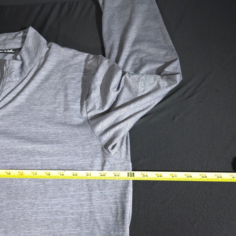 TravisMathew Pullover Mens XL Grey 1/4 Zip JW Marriott Logo Heathered Stretch - Picture 5 of 10